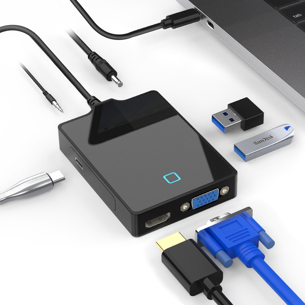 UTHAI   ġ ִ CŸ ŷ ̼ ø, USB , 6-in-1 Ȯ ŷ , 3.5mm  ̺, VGA HDMI 4K